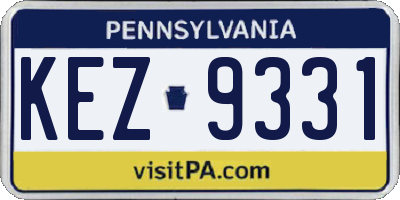 PA license plate KEZ9331