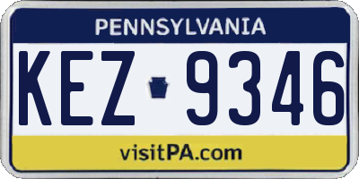 PA license plate KEZ9346