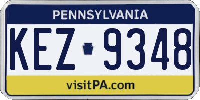 PA license plate KEZ9348