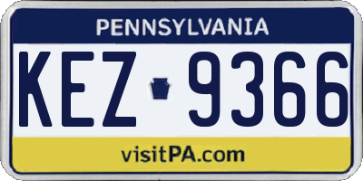 PA license plate KEZ9366