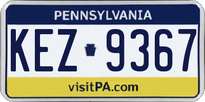PA license plate KEZ9367