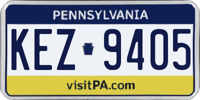 PA license plate KEZ9405