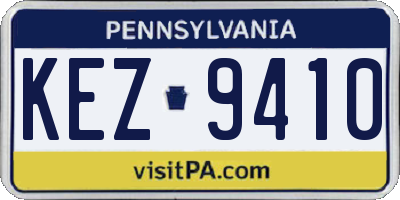 PA license plate KEZ9410