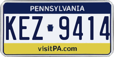 PA license plate KEZ9414