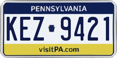 PA license plate KEZ9421