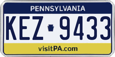 PA license plate KEZ9433