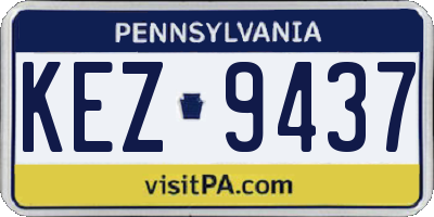 PA license plate KEZ9437