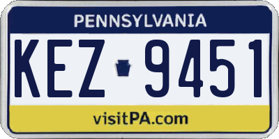 PA license plate KEZ9451