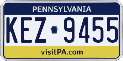 PA license plate KEZ9455