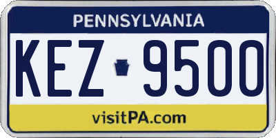 PA license plate KEZ9500