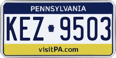 PA license plate KEZ9503