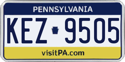 PA license plate KEZ9505