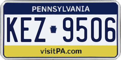 PA license plate KEZ9506