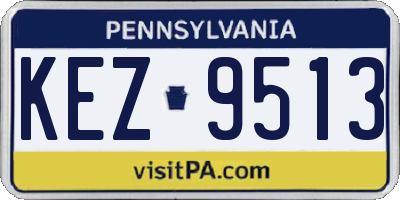 PA license plate KEZ9513