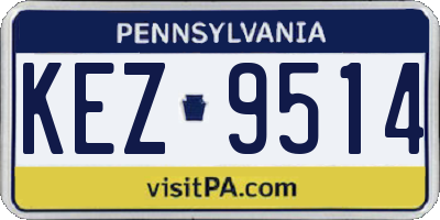 PA license plate KEZ9514