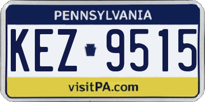 PA license plate KEZ9515