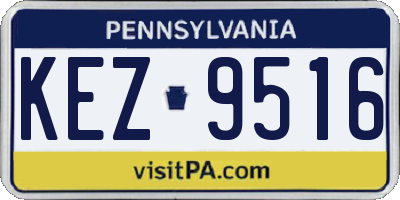 PA license plate KEZ9516