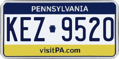 PA license plate KEZ9520