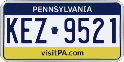 PA license plate KEZ9521