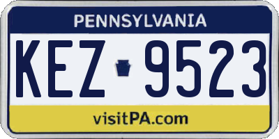 PA license plate KEZ9523