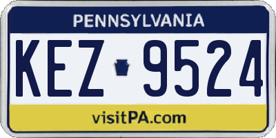 PA license plate KEZ9524