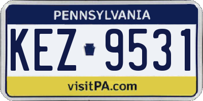 PA license plate KEZ9531