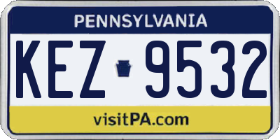PA license plate KEZ9532