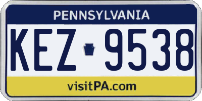 PA license plate KEZ9538