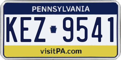 PA license plate KEZ9541