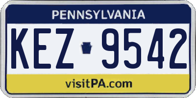 PA license plate KEZ9542