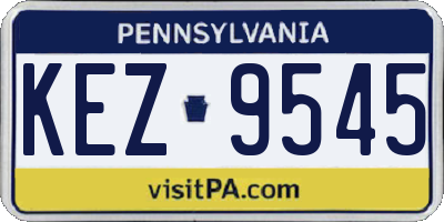 PA license plate KEZ9545