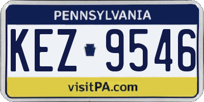 PA license plate KEZ9546
