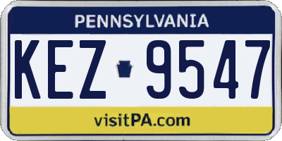 PA license plate KEZ9547