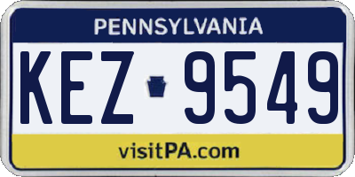 PA license plate KEZ9549
