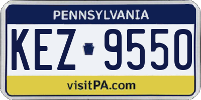 PA license plate KEZ9550