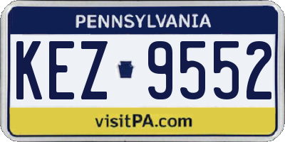PA license plate KEZ9552