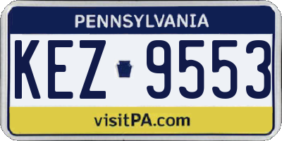 PA license plate KEZ9553