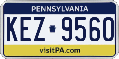 PA license plate KEZ9560