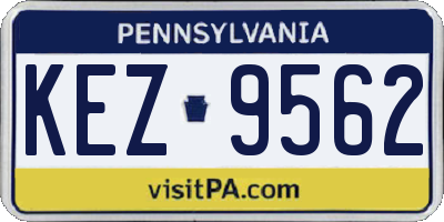 PA license plate KEZ9562