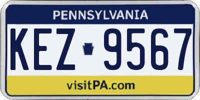 PA license plate KEZ9567