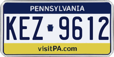 PA license plate KEZ9612