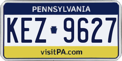 PA license plate KEZ9627