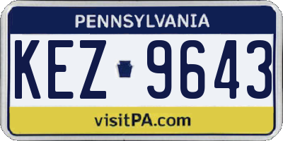 PA license plate KEZ9643