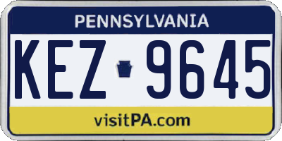PA license plate KEZ9645
