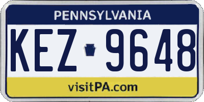 PA license plate KEZ9648