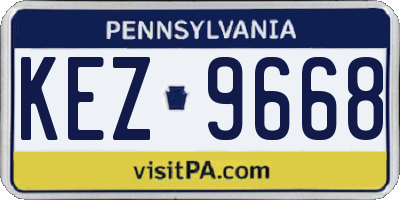 PA license plate KEZ9668