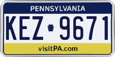 PA license plate KEZ9671