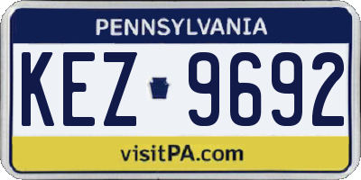 PA license plate KEZ9692