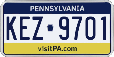 PA license plate KEZ9701