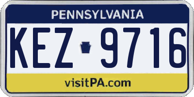 PA license plate KEZ9716